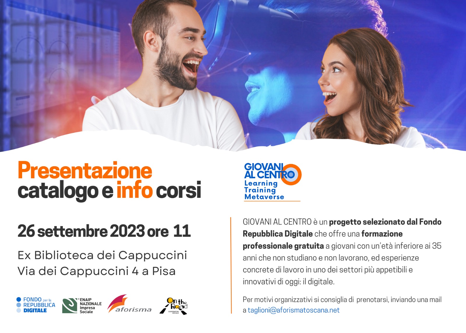 Scopri di più sull'articolo Pisa, 26/09/2023 presentazione di Giovani al Centro